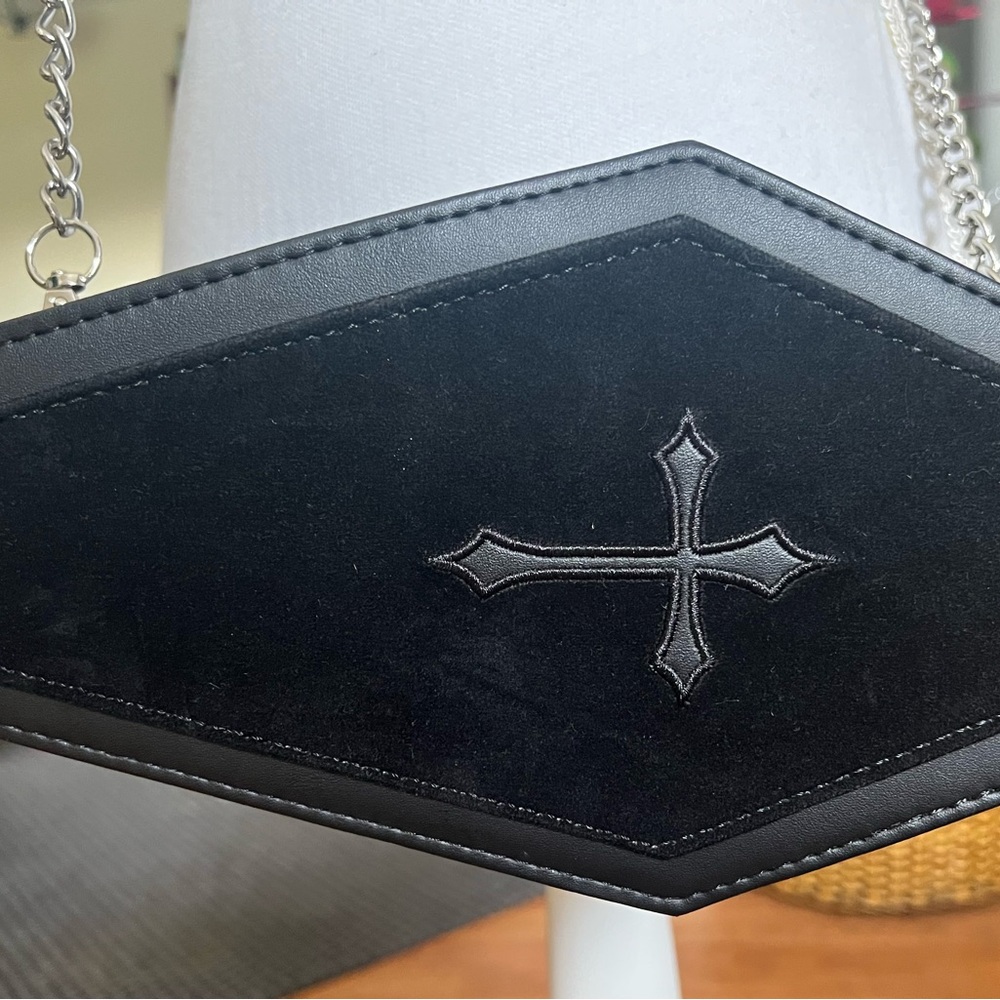 Spirit Halloween Black Coffin Cross Body Bag